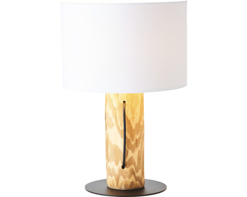 Lampe de table avec abat-jour et pied en bois