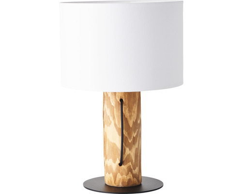 Lampe de table avec pied en bois et abat-jour