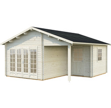 Holzgartenhaus mit Doppeltür und Vordach