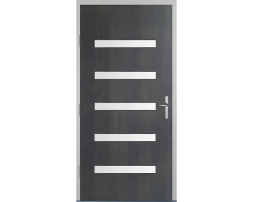 Zimmertür mit fünf horizontalen Lichtausschnitten