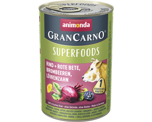 Hundefutter nass animonda Gran Carno Superfoods Rind & Rote Bete 400 g