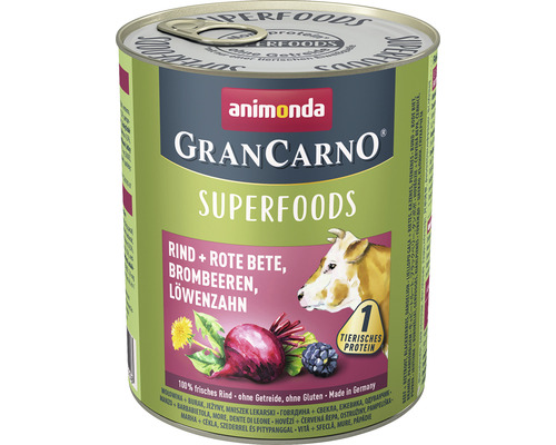 Hundefutter nass animonda Gran Carno Superfood Rind & Rote Bete 800 g