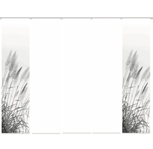 Panneau japonais impression numérique Pampas gris blanc lot de 5 60x245 cm