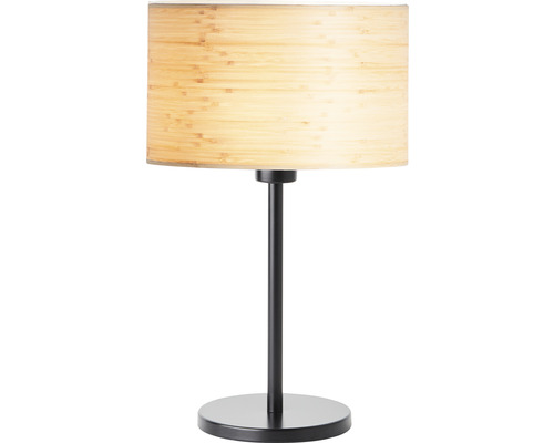 Lampe de table 1 ampoule HxØ 42x25 cm Romm noir/brun/nature