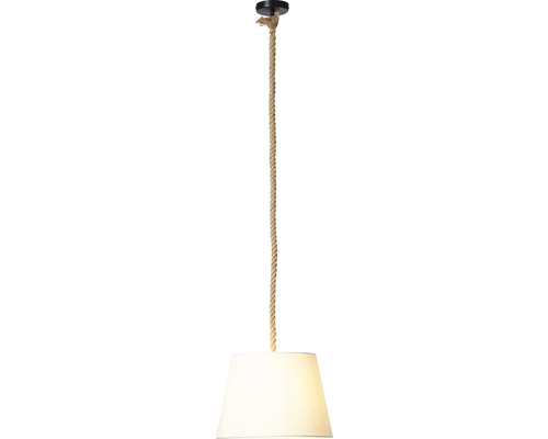 Suspension 1 ampoule hxØ 130x35 cm nature/blanc