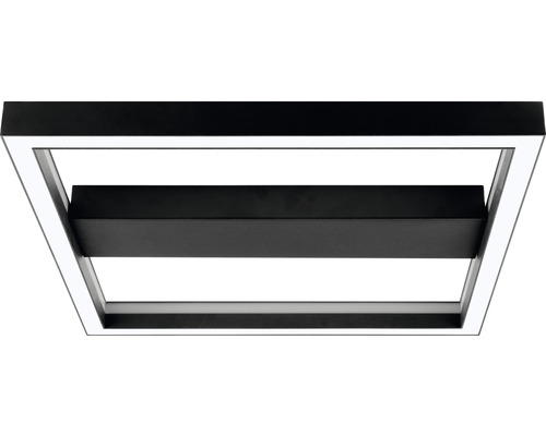Plafonnier LED carré noir avec cadre blanc