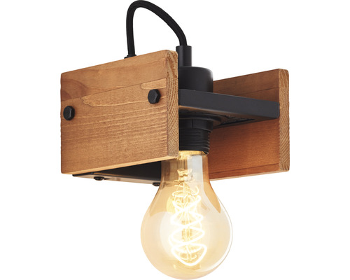 Applique murale en bois avec ampoule
