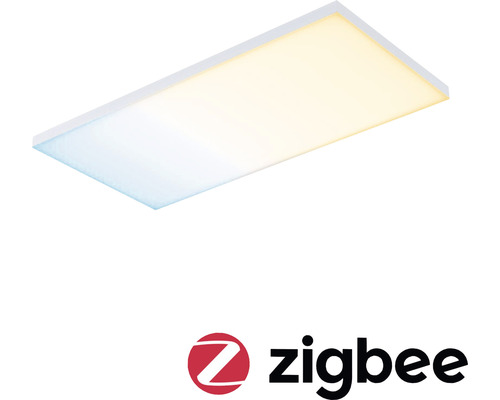 Panneau LED Zigbee à intensité lumineuse variable 18,5W 1600 lm 3000- 6500 K blanc chaud - blanc lumière du jour Tunable White hxlxp 50x595x295 mm Velora sans cadre Velora blanc rectangulaire