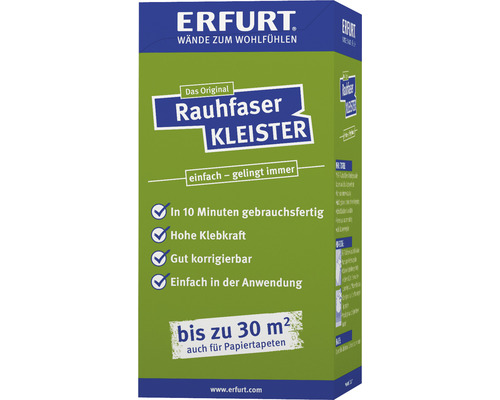 Colle à papier peint Erfurt pour papiers peints ingrain 200 g Paquet de colle pour fibres rugueuses Erfurt pour jusqu''à 30 mètres carrés