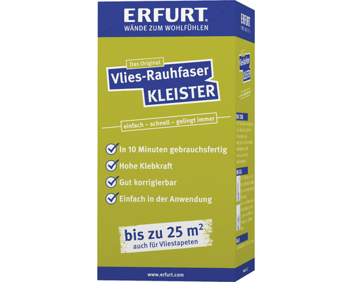 Colle à papier peint Erfurt pour papiers peints ingrain intissés 200 g Paquet de colle Erfurt Vlies-Rauhfaser pour jusqu''à 25 mètres carrés