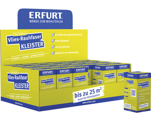 Présentoir de colle Erfurt Vlies Rauhfaser avec des paquets individuels de 200 grammes