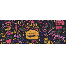 Glasbild Grill Food 30x80 cm