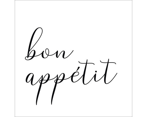 Tableau en verre Bon Appetit III 20x20 cm