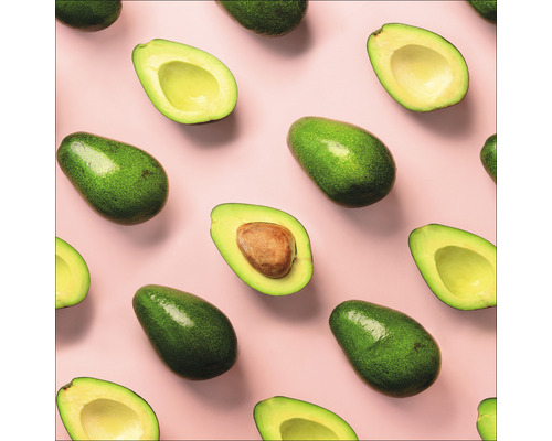 Glasbild Pink Avocado 30x30 cm