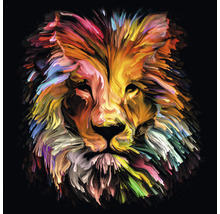 Tableau en verre Colorful Lion Head 30x30 cm-thumb-0