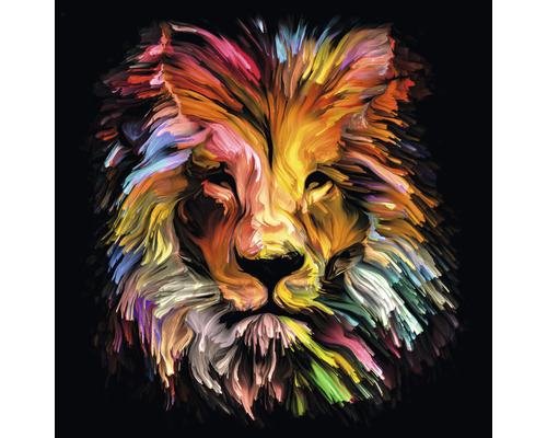 Tableau en verre Colorful Lion Head 30x30 cm Tableau en verre Colorful Lion Head 30x30 cm