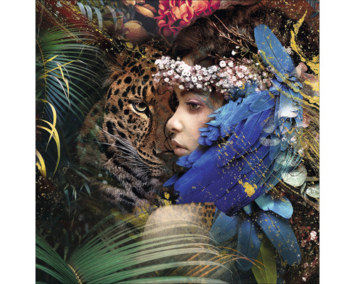 Glasbild Jungle mix 50x50 cm
