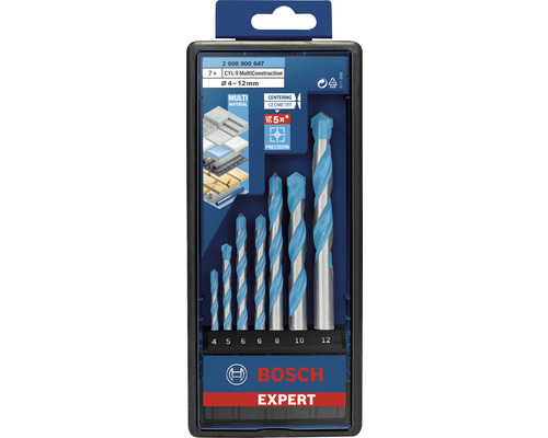 Bosch Expert Multi Construction Bohrer Set, sieben Stück, Durchmesser 4 bis 12 Millimeter