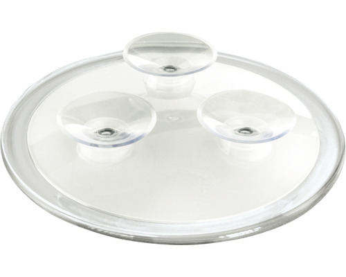 Plaque en verre transparent avec fixation par ventouse