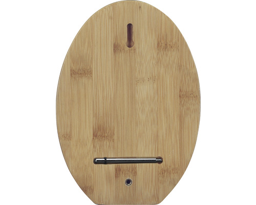 Arrière d''un thermomètre ovale en bambou avec suspension