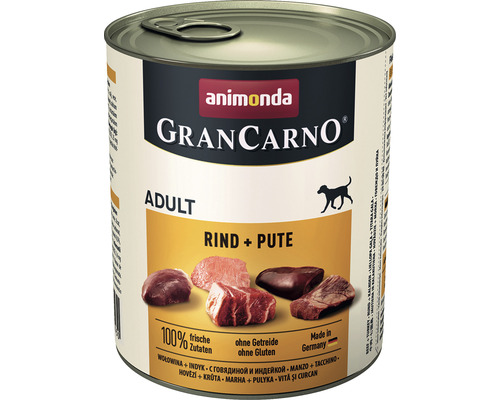 Hundefutter nass animonda Gran Carno Adult Rind & Pute 800 g