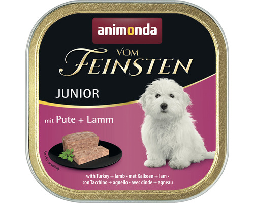 Pâtée pour chien animonda qualité supérieure Junior dinde & agneau 150 g