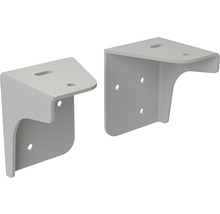 Deux équerres métalliques avec trous de fixation