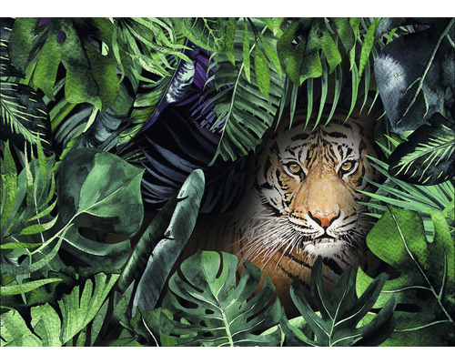 Tableau sur toile Tiger in the Jungle 84x116 cm