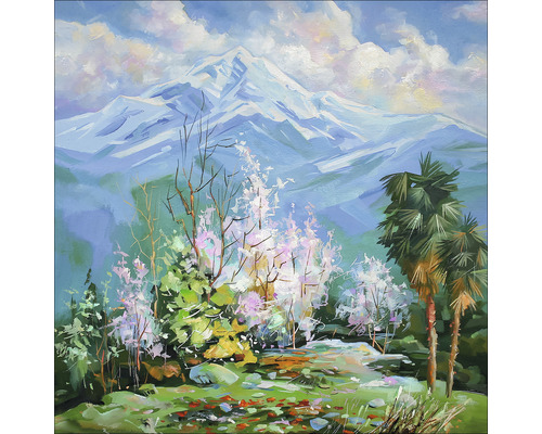 Leinwandbild Snowy mountains 40x40 cm