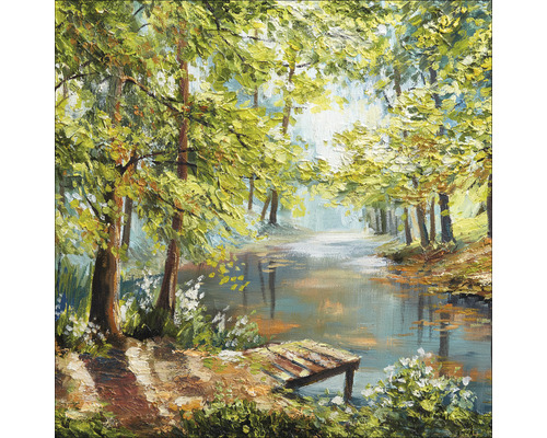 Tableau sur toile River in forest II 40x40 cm