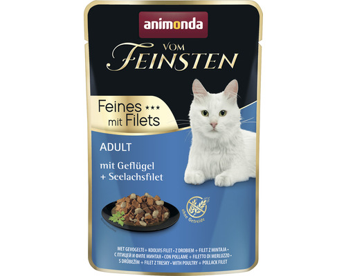 Pâtée pour chat animonda qualité supérieure à la volaille et aux filets de colin 85 g