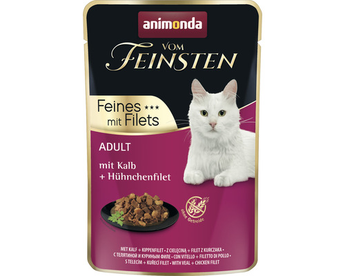 Pâtée pour chat animonda qualité supérieure au veau & filet de poulet 85 g