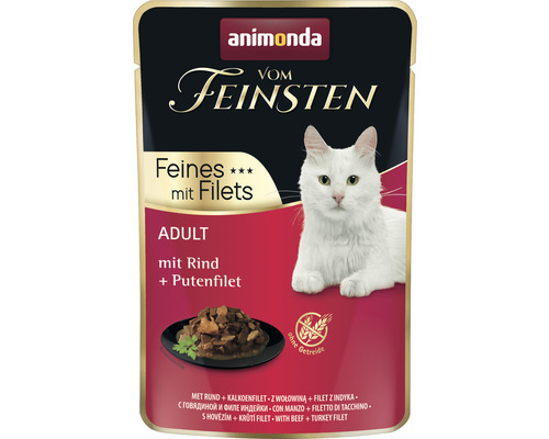 Pâtée pour chat animonda qualité supérieure au bœuf & au filet de dinde 85 g