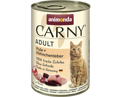 Pâtée pour chat animonda Carny Adult dinde & foie de poulet 400 g