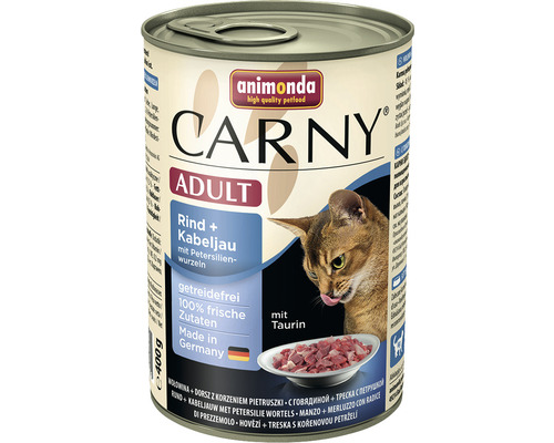 Pâtée pour chat animonda Carny Adult bœuf & cabillaud + racines de persil 400 g