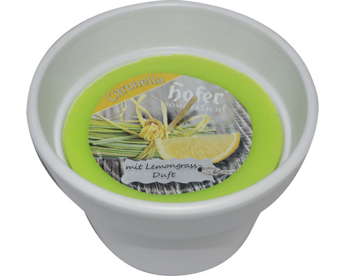 Duftkerze Dufttopf "Citronella-Lemongrass" weiß Brenndauer ca. 16 h