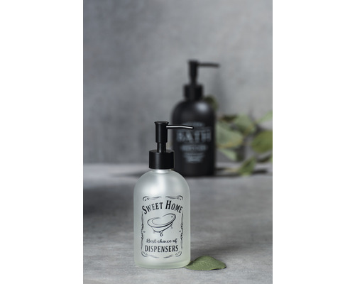 Distributeur de savon avec inscription pour la salle de bains