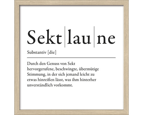 Gerahmtes Bild Sektlaune 33x33 cm