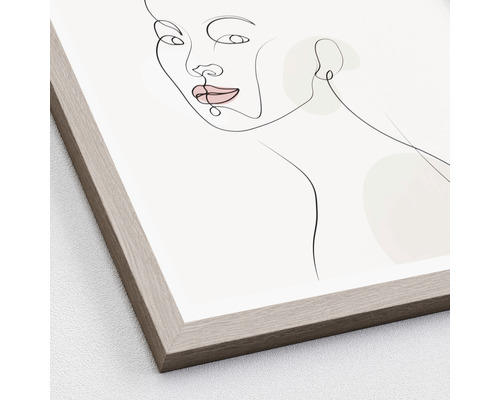 Gerahmtes Linienkunst-Porträt einer Frau