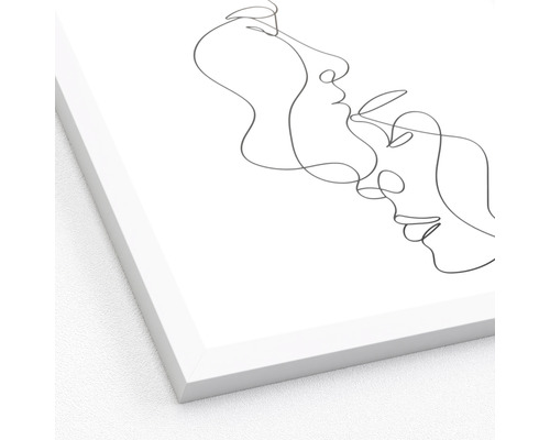 Image encadrée avec un dessin au trait de deux visages