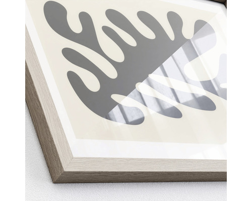 Image encadrée avec motif végétal abstrait