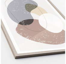 Gerahmtes abstraktes Wandbild mit geometrischen Formen