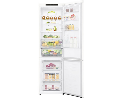 Réfrigérateur-congélateur LG GBB62SWGGN lxhxp 59.5 x 203 x 68.2 cm compartiment de réfrigération 277 l compartiment de congélation 107 l pour 5 bouteilles