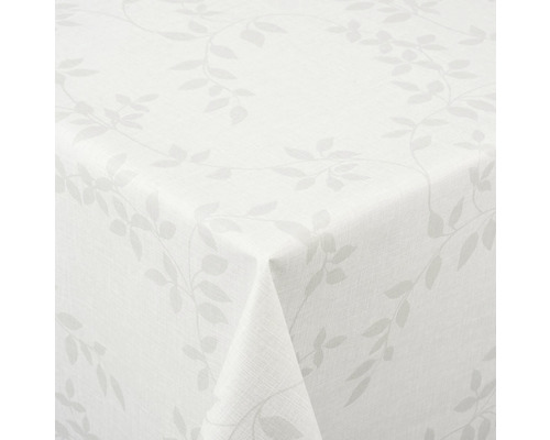 Tischdecke Véniline Leaf hellgrau 140 cm breit (Meterware) Tischdecke mit Blattmuster