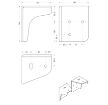 Deckenhalter für Kassettenmarkise Positano weiß (Pack = 2 Stück)-thumb-1
