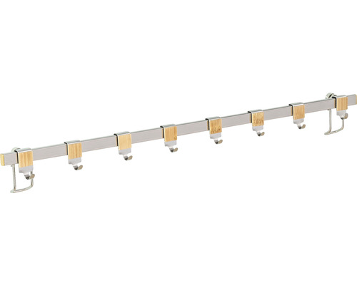Barre à crochets Wenko Turbo-Loc Premium 60 cm avec adaptateur et 8 crochets Porte-manteau à sept crochets