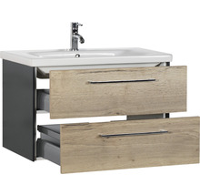 Waschtischunterschrank mit Waschbecken und zwei Schubladen