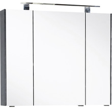 LED Spiegelschrank Marlin 82 cm breit mit 3 Türen anthrazit