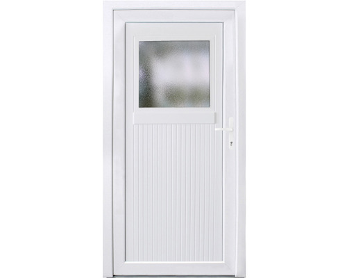 Porte d'entrée secondaire KT 51 plastique blanc 980 x 1980 mm tirant droit