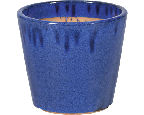 Pot de fleurs rond Passion for Pottery Shanghai matériau composite Ø 27 cm H 24 cm bleu